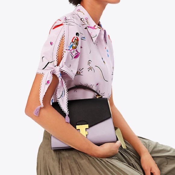 Tory Burch Juliette Small Colorblock Top-Handle Satchel Bag - Picture 3 of 8